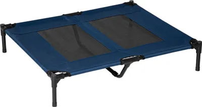 Produktbild von Hundebett Hundeliege Outdoor Katzenbett Haustierbett Schlafplatz Metall 600D Oxford-Gewebe Blau 91,5 x 76,2 x 18 cm