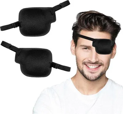Image de Masque pour les yeux noir 3D ajustable pour adultes et enfants