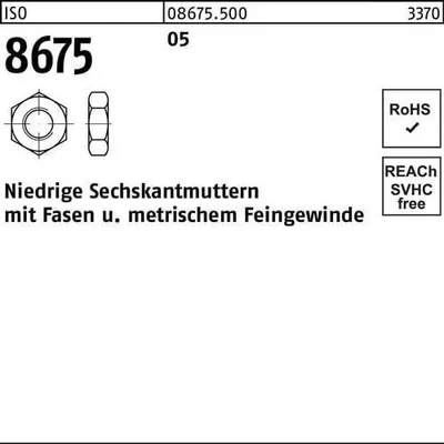Produktbild von Reyher  Sechskantmu. mit Fasen ISO 8675 05 M 22 x 1,5 (50 Stück)