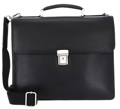 Productafbeelding van LEONHARD HEYDEN Leer aktetas business tas met laptopvak Berlin Aktenmappe 1 Fach 7341 Schwarz zwart