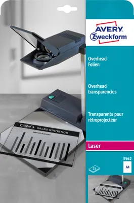 Immagine prodotto di AVERY ZWECKFORM Laser+Kopierfolie A4 25 Blatt 667319 4004182035627