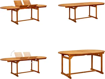 Produktbild von vidaXL Garten Esstisch (160 240)x100x75 cm Massivholz Akazie - Gartentisch - Gartentische - Esstisch - Esstische