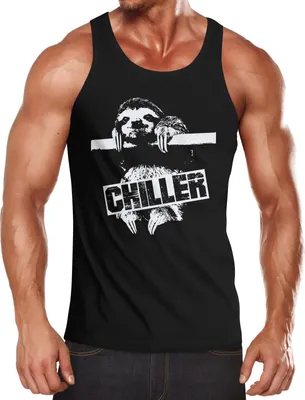 Produktbild von Herren Tanktop Faultier Born Chiller Sloth Muscle Shirt Moonworks®  S