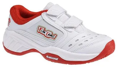 Produktbild von Babolat Drive 2 Klett All Court Junior Tennisschuhe Sportschuhe weiß/rot 32S119, Schuhgröße:28 EU