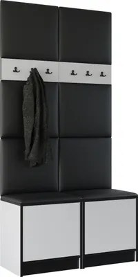 Produktbild von KIER FURNITURE Kleiderschrank EDEN, Schlafzimmer Schrank, Garderobeschrank, Flurschrank Weiß & Schwarz 158x205x39 cm