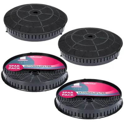 Produktbild von McFilter I 4x Aktivkohlefilter Ø 172 mm für Dunstabzugshaube kompatibel mit Kohlefilter Elica CFC0038668 Typ57, Nyttig 440, AEG 4055171138 4055217501 Bauknecht Whirlpool 48400008824 - für Abzugshaube