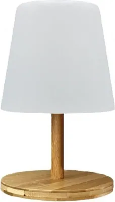 Produktbild von Kabellose Tischleuchte LUMISKY STANDY MINI WOOD, H25 cm, Natur Bambusfuß, Warmweiß & Weiß LED, Dimmbar
