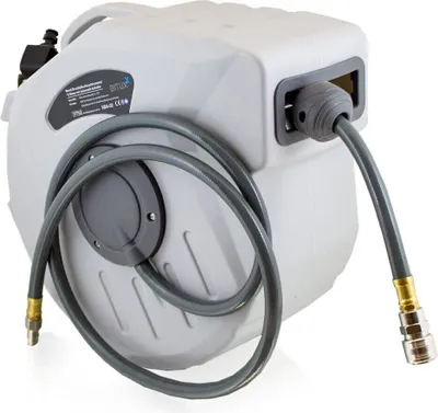 Produktbild von Bituxx®  15m Druckluft Schlauchtrommel automatik Druckluft Schlauchaufroller 1/4" Zoll Anschluss Automatik Schlauchaufroller für Wandmontage (15m / 15 Meter) Grau MS-17752