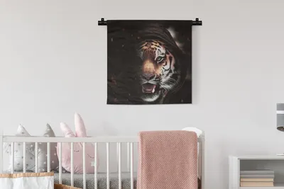 Produktbild von MuchoWow® Wandteppich Wandbehang Tiger - Kleidung - Tiere 60x60 cm Tapisserie Dekoration Wandtuch - Dekorationen - Wand Decke