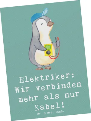Produktbild von Mr. & Mrs. Panda bildkarte Elektriker Verbindungen - Meeresbrise - Geschenk, Beruf, Postkarten, Elektrotechnik, Ansichtskarten, Berufsprodukte, Handwerk, Wertschätzung