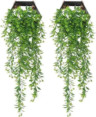 Productafbeelding van Famanu Kunstplanten, 2 stuks - Groene kunstplanten voor aan de wand