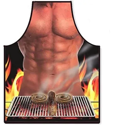 Productafbeelding van Grillschort voor mannen, grappige keukenschort, cadeau voor Vaderdag, one size, polyester, 80x58 cm