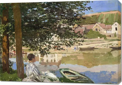 Produktbild von Bild 100x70cm An der Seine, Monet Vintage