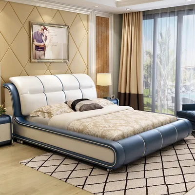 Immagine prodotto di Design Stoff Hotel Grüne Betten Schlafzimmer Möbel Luxus Boxspring Bett Doppel