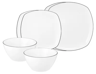 Produktbild von Seltmann Weiden Lido Black Line Basic-Set 6-teilig eckig