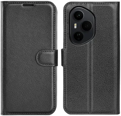 Obrázek produktu pro Pouzdro pro HONOR 400 Pro - Peněženkové pouzdro Phonesta Litchi Skin - Černé
