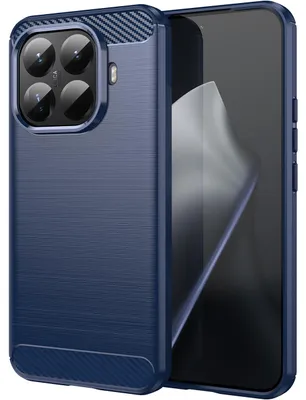 Produktbild von Hülle für Xiaomi 15T Pro, Carbon-Faser TPU Silikon Stoßfest Schutzhülle Blau