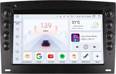Obrázek produktu pro Autorádio s Bluetooth a CarPlay pro Renault Megane 2 (2002–2009) – Kompatibilní s Apple a Android – Stereo systém – Navigační systém – 6 GB RAM, 64 GB paměti