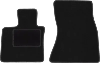 Image de Tapis de sol avant velours sur-mesure pour BMW X6 F16 (2014-, SUV) noir, jeu 2 pièces, fixations - STANDRAD