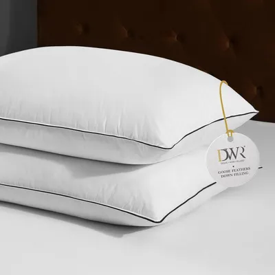 Obrázek produktu pro Polštář 40x80 cm 2 kusy husí peří 3komorový z organické bavlny měkký