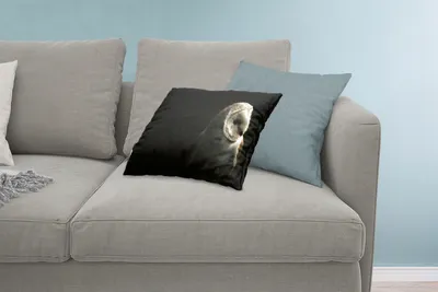 Produktbild von MuchoWow® Zierkissen Sofakissen Wohnzimmer Dekokissen 60x40 cm Eule - Vogel - Porträt - Kopfkissen - Polster mit Foto