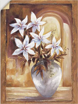 Produktbild von ARTland Wandbild, selbstklebend Weiße Blumen in Vase II Größe: 30x40 cm