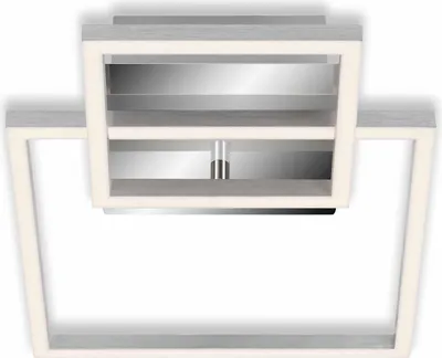 Image de Plafonnier LED BRILONER LEUCHTEN FRAME, 20 W, 1500 lm, IP20, chrome-alu, métal-plastique, intensité lumineuse variable, 35,8 x 26 x 7,5 cm