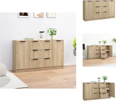 Image de vidaXL Sideboards 2 pcs. chêne Sonoma 60x30x70 cm Bois composite - Sideboards