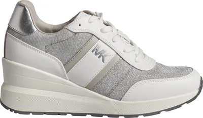 Produktbild von Michael Kors Mabel Damen-Sneakers aus Leder und Mesh mit glänzender Kette 43S4MBFSBD