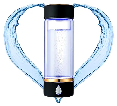 Produktbild von Wasserstoff-Wasserflaschengenerator mit PEM- und SPE-Technologie, bis zu 1800 PPB, tragbarer Wasserstoff-Wasserbereiter, Wasserionisator aus Glas