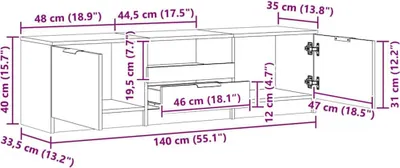 Produktbild von vidaXL TV-Schrank Artisan-Eiche 140 x 35 x 40 cm Holzwerkstoff