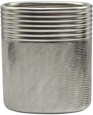 Produktbild von Gilde Vase breit "Trace" silber matt/glänzend L= 10,5 cm B= 18,0 cm H= 20,0 cm 47065