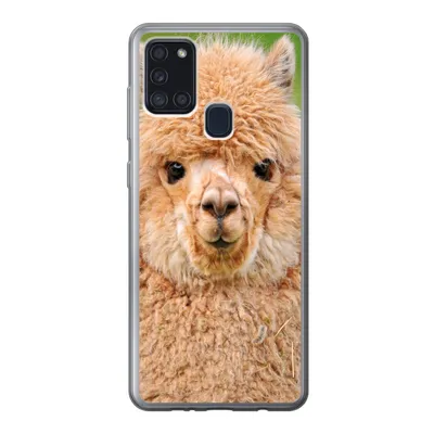 Produktbild von MuchoWow® Handyhülle Schutzhülle Hülle für Samsung Galaxy A21s Alpaka - Wolle - Braun Silikon Softcase Handy Hülle - Hartschale