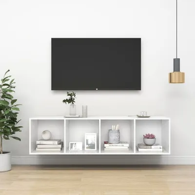 Produktbild von The Living Store TV-Wandschrank Weiß 37x37x142,5 cm Holzwerkstoff