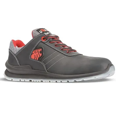 A studio shot of a single safety shoe.