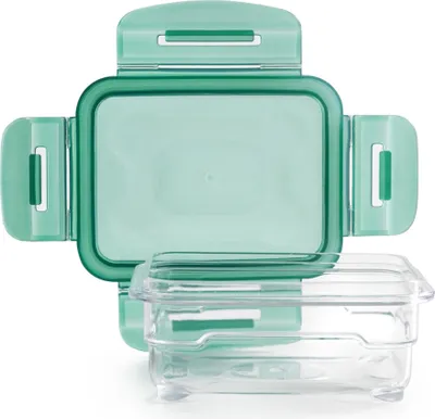 Image de Boîte alimentaire hermétique Ibili-Tritan, en plastique, rectangulaire, transparente/verte
