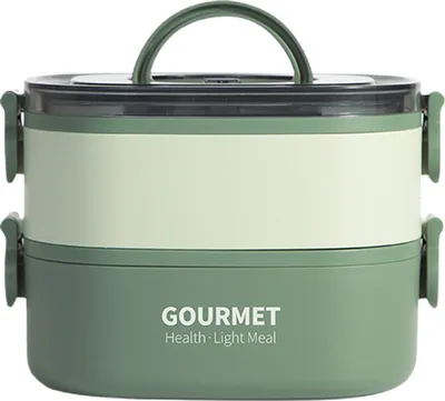 Produktbild von 1400 ml/2000 ml, auslaufsichere Bento-Lunchbox mit Göffel, stapelbar, wiederverwendbar, für Kinder und Erwachsene, mikrowellen- und spülmaschinenfest, gefriergeeignet