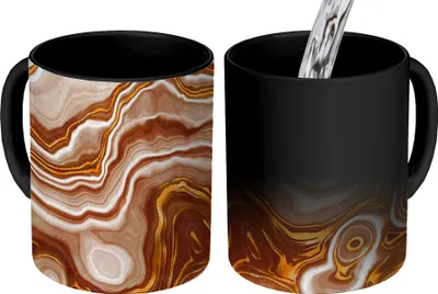 Produktbild von MuchoWow® Zauber Tasse Zaubertasse Magic Marmor - Gold - Muster 350 ml Farbwechsel Becher Geschenk Geschenkidee - Magic-Tasse - Fototasse - Keramiktassen - Bilder - Tasse Kaffee - Getränkbecher - Kaff