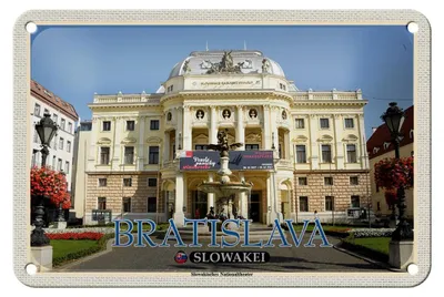 Produktbild von Blechschild Reise 18x12cm Bratislava Slowakei Slowakisches Theater
