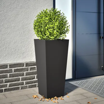 Image de Maison Exclusive - Bac à plantes noir 35x35x75 cm en acier