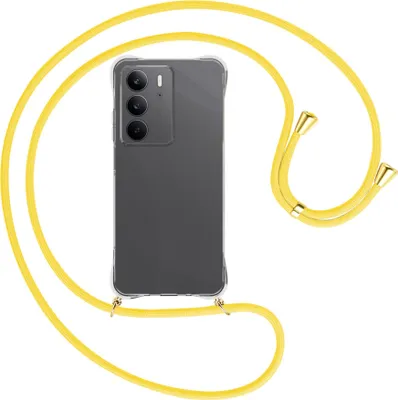 Produktbild von Handykette Backcover-Schutzhülle mit Band (Metall goldfarben) für Realme C75 4G - gelb