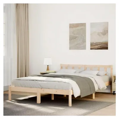 Produktbild von Bettgestell 160x220 cm aus massivem Kiefernholz ohne Matratze