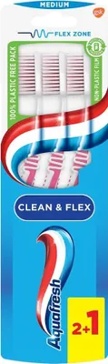 Image de Aquafresh brosse à dents Clean & Flex Medium 3 pièces - 1 pièce