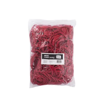 Productafbeelding van D.RECT - Elastiek, 1 kg zak. Elastiekringen, perfect voor thuis en op kantoor. Herbruikbaar, zeer duurzaam. Rood