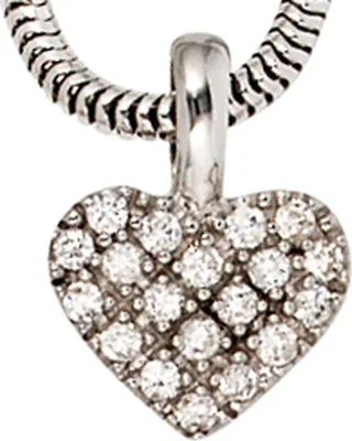 Produktbild von Anhänger Herz mit 19 Diamanten Brillanten 585 Gold Weißgold Damen