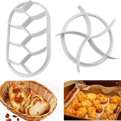 Obrázok produktu pre Formy na pečenie chleba, 2 ks, DIY forma na pečenie chleba, plastové formy na pečenie rožkov, vykrajovače, príslušenstvo na pečenie