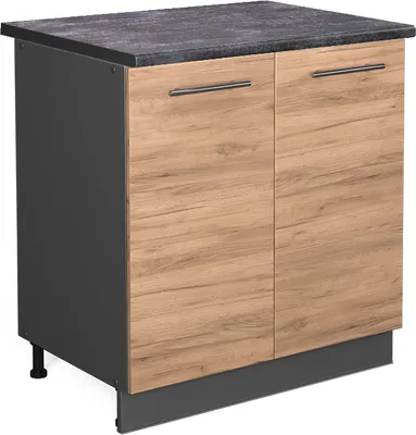 Produktbild von Spülenunterschrank Vicco Fame-Line Goldkraft Eiche 80 cm mit Regal, AP Anthrazit, Model 46001