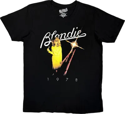 Image de Blondie - "Yellow Dress 1978" T-shirt homme/femme unie RO15286 (XXL) (Noir)
