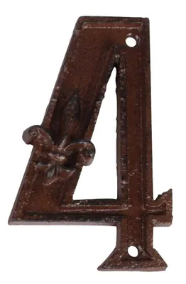 Produktbild von hausnummer 4 11,8 x 8 cm Gusseisen dunkelbraun
