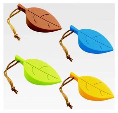 Produktbild von Türkeil aus Gummi, 4 Stück Türstopper Boden Gummi in Blattform, rutschfester Gummikeil, Fensterstopper für Balkontür, Arbeitszimmer und Kinderzimmer in Blau, Grün, Gelb und Kaffee